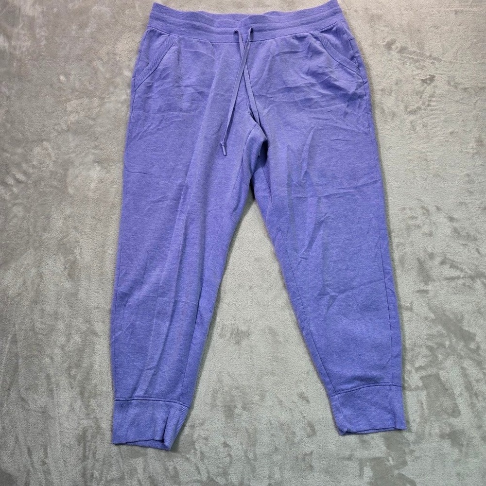 Athletic Works Womens Purple Heathered Fleece Joggers Size L 12-14 AWL49160